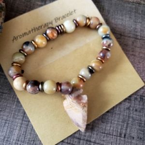 Jasper & Agate Arrowhead Aromatherapy Bracelet